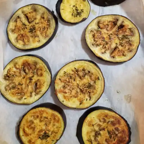 Easy Oven-Roasted Eggplant with garlic and thyme