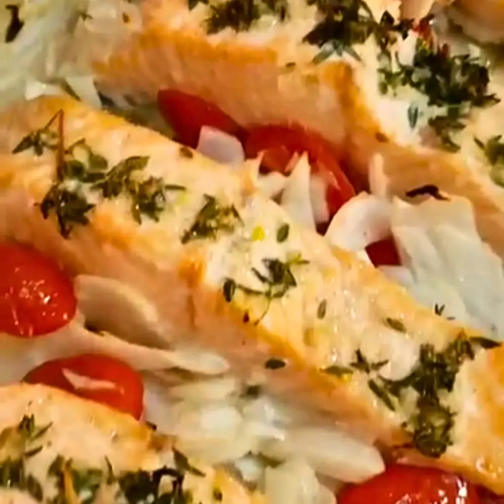 Balsamic and Thyme Salmon with Roasted Cherry Tomatoes